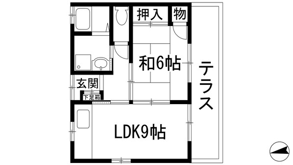 花屋敷1丁目貸家（平屋）の物件間取画像